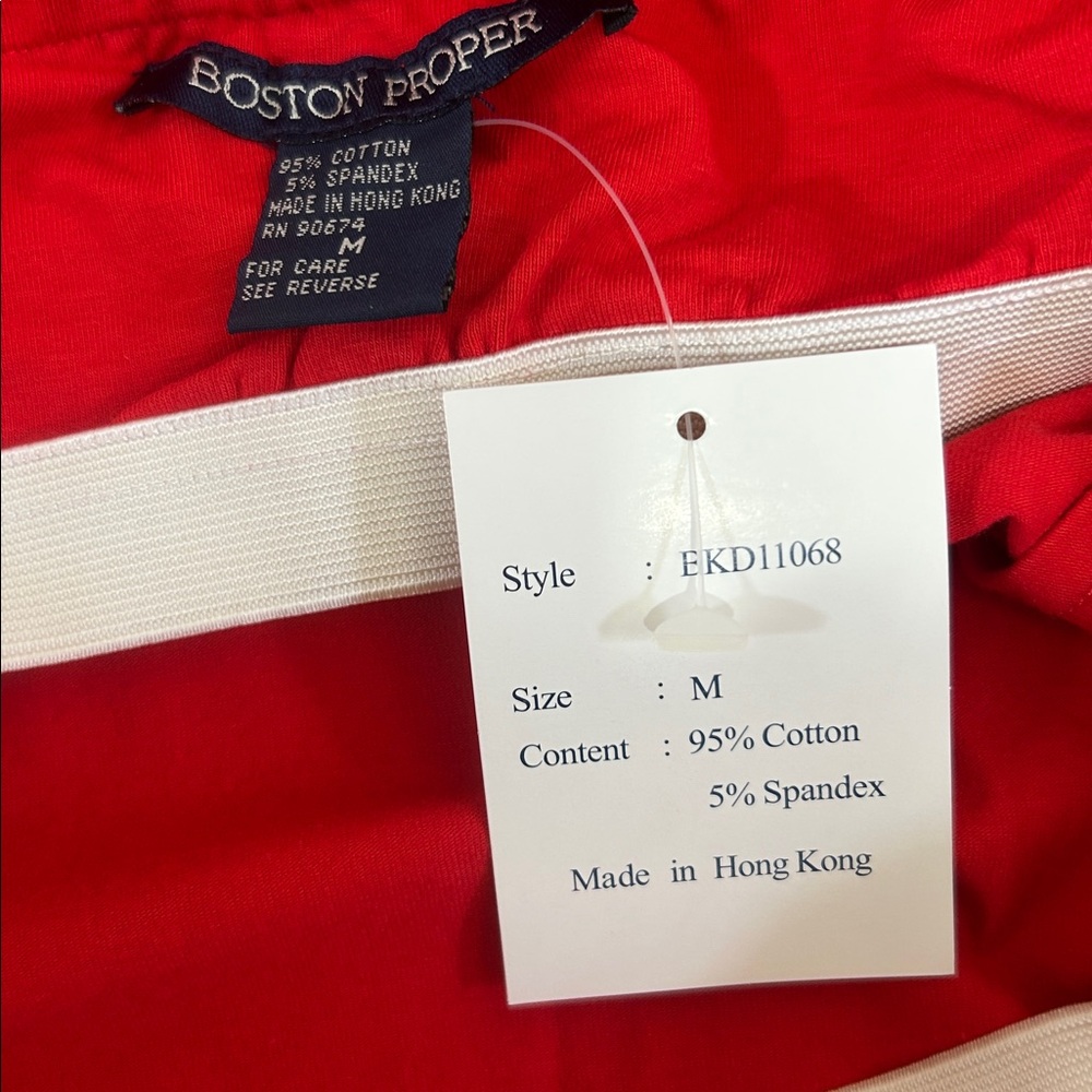 Boston Proper NWT Red Strapless Dress with Side Slit size Medium - Picture 2 of 8